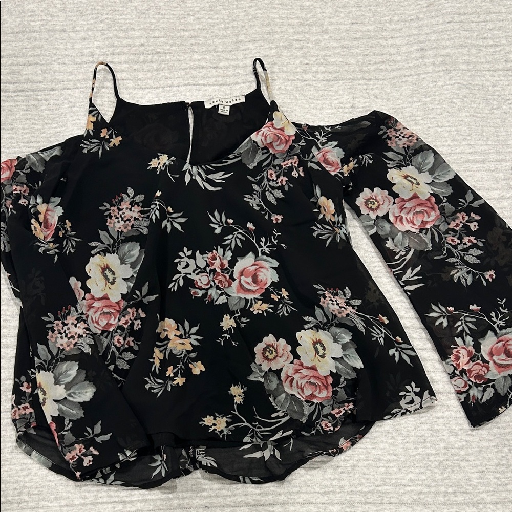 Floral Black Women's Top